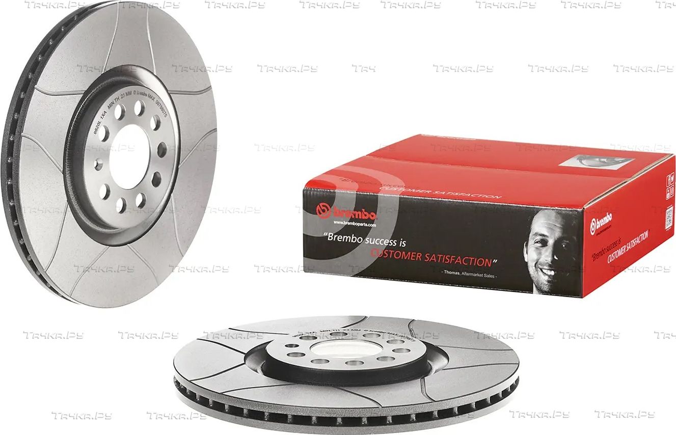 Тормозной диск Brembo XTRA LINE - Max передний для Volkswagen Bora 1998-2005. Артикул 09.7880.75