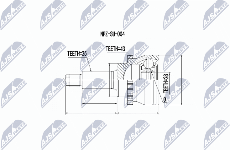 Шрус внутренний (граната) NTY. Артикул NPZ-SU-004