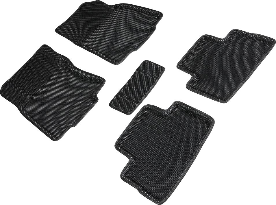 Коврики Seintex 3D EVA Соты для салона Nissan Qashqai II (Российская сборка) 2015-2026 ЧЕРНЫЕ. Артикул 95211