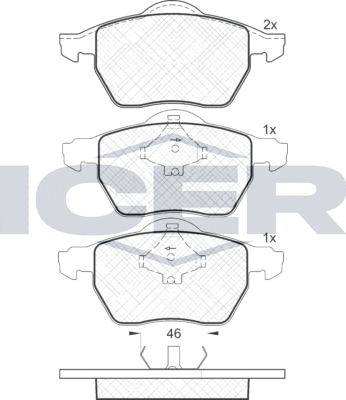 Тормозные колодки Icer передние для Volvo C70 I 1998-2005. Артикул 181294