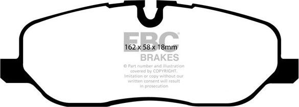 Тормозные колодки EBC Brakes передние для Land Rover Range Rover III 2002-2012. Артикул DP1541