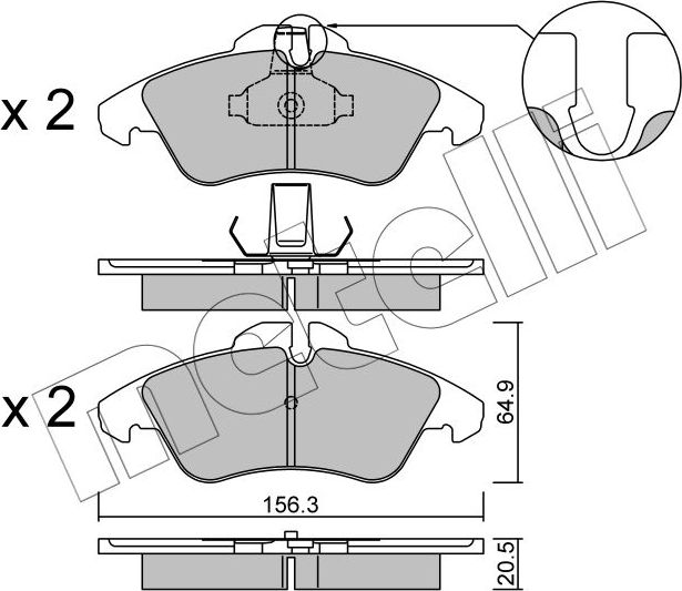 Тормозные колодки Metelli. Артикул 22-0256-1