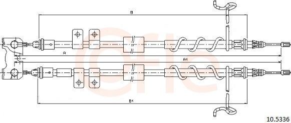 Трос ручника (тросик ручного тормоза) Cofle. Артикул 10.5336