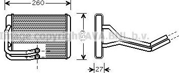 Радиатор отопителя (печки) AVA. Артикул HY6122