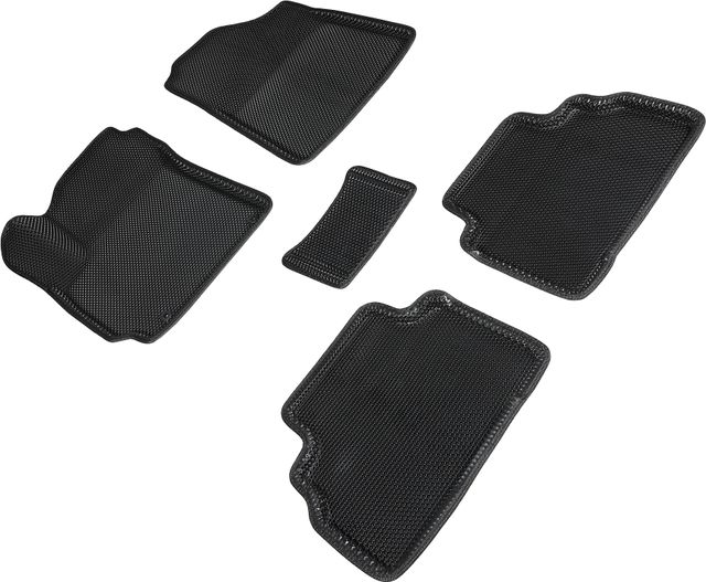 Коврики Seintex 3D EVA Соты для салона Kia Soul III 2019-2026 ЧЕРНЫЕ. Артикул 96167