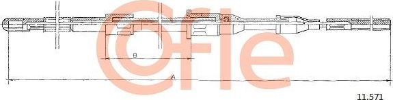Трос ручника (тросик ручного тормоза) Cofle задний левый для Opel Ascona C 1981-1988. Артикул 92.11.571