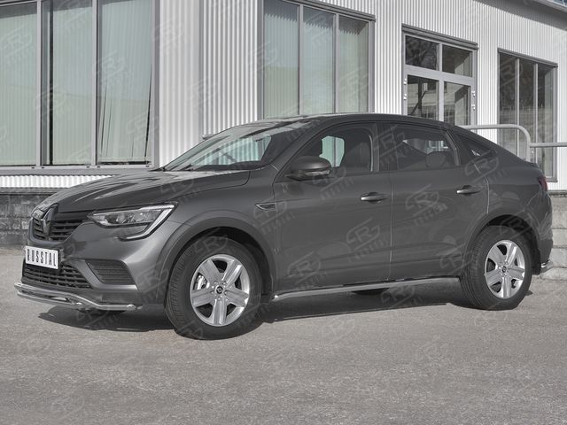 Защита порогов RusStal труба d42 (вариант 3) для Renault Arkana 2019-2026. Артикул RART-0033203