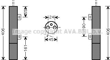 Осушитель кондиционера AVA для Mercedes-Benz E-Класс III (W211, S211) 2002-2009. Артикул MSD090
