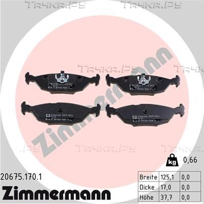 Тормозные колодки Zimmermann задние для BMW 6 I (E24) 1977-1989. Артикул 20675.170.1