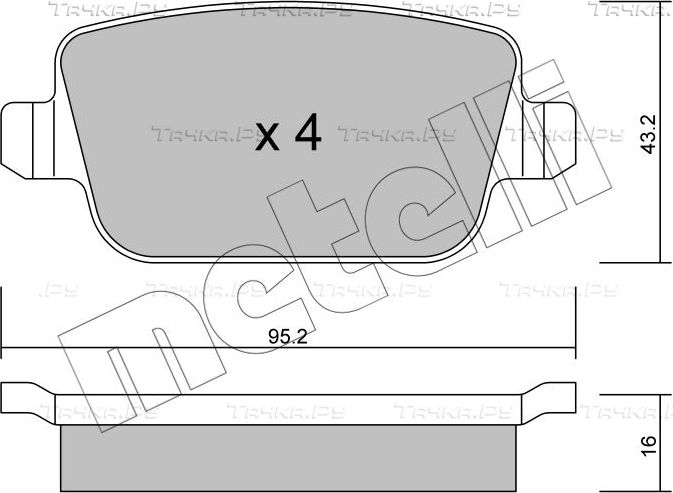 Тормозные колодки Metelli задние для Ford S-MAX I 2006-2014. Артикул 22-0780-0