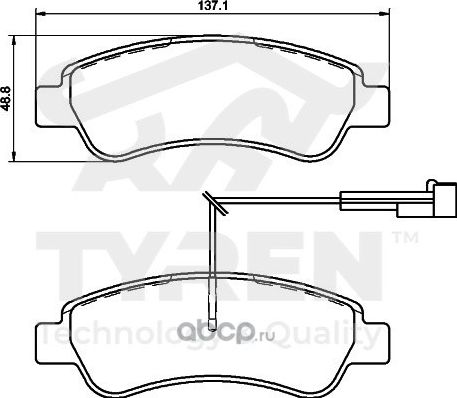 Дисковые тормозные колодки (Tyren). Артикул TYR1211731