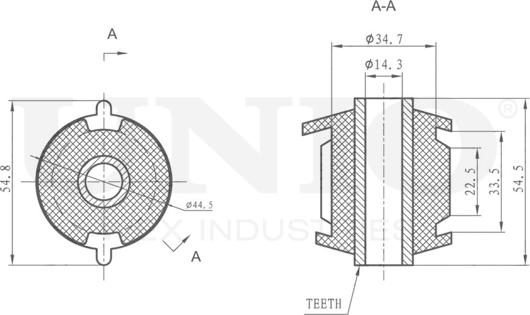 Сайлентблок реактивной тяги (Unio). Артикул RMP-20292