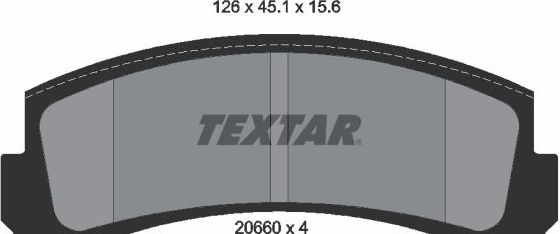 Тормозные колодки Textar передние для ВАЗ Нива, 4x4 1976-2026. Артикул 2066001