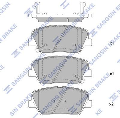Тормозные колодки Sangsin Hi-Q HI-Q Severe Duty передние для Genesis G90 I 2016-2026. Артикул SP1833(SD)