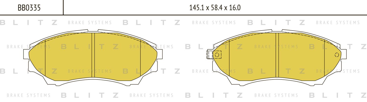 Колодки тормозные передние Ranger (1999 - 2012) (Blitz). Артикул BB0335