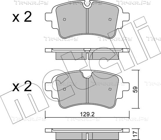 Тормозные колодки Metelli задние для Audi SQ5 II (FY) 2016-2026. Артикул 22-1129-1
