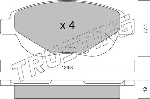 Тормозные колодки Trusting. Артикул 964.0