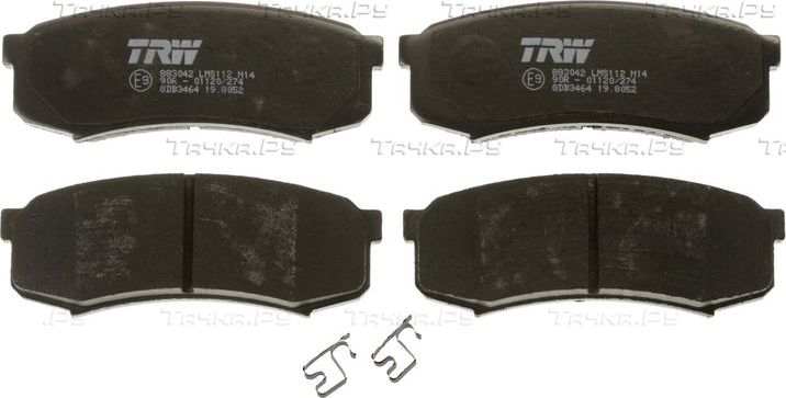 Тормозные колодки TRW COTEC задние для Toyota Fortuner II 2015-2026. Артикул GDB3464