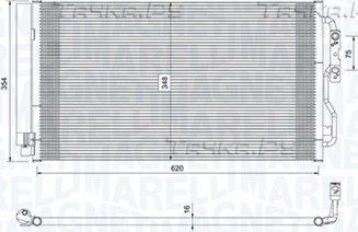 Радиатор кондиционера (конденсатор) Magneti Marelli. Артикул 350203751000