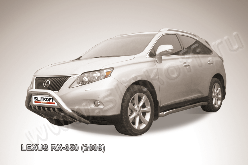 Кенгурятник Slitkoff d76 низкий с защитой картера для Lexus RX 350 2009-2012. Артикул LRX35001