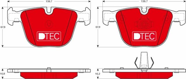 Тормозные колодки TRW DTEC COTEC. Артикул GDB1892DTE