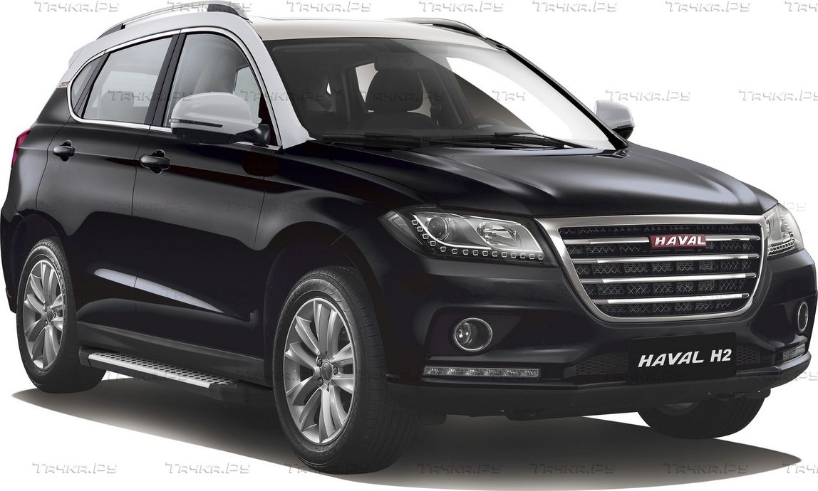 Пороги алюминиевые Rival Bmw-Style круг для Haval H2 2014-2020. Артикул D173AL.9401.1