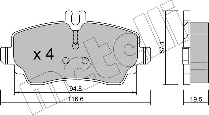 Тормозные колодки Metelli. Артикул 22-0310-1