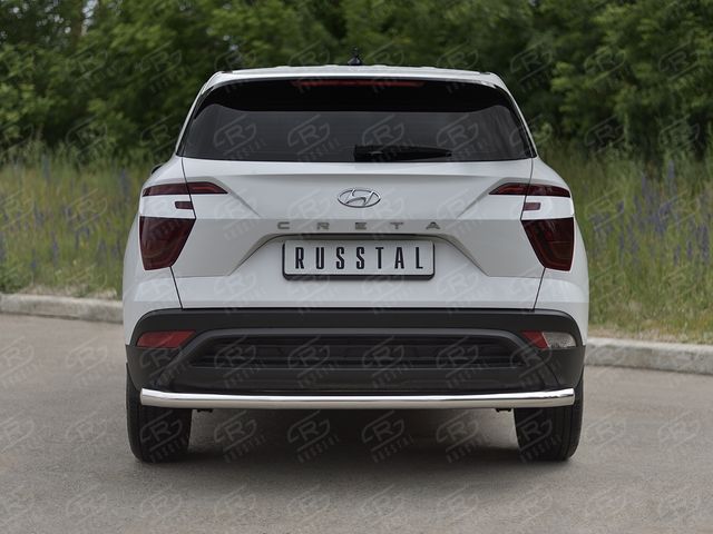 Защита RusStal заднего бампера d63 (секции) для Hyundai Creta II 2021-2026. Артикул HCRZ-003826