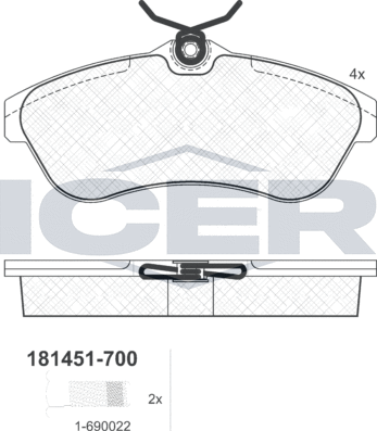 Тормозные колодки Icer. Артикул 181451-700