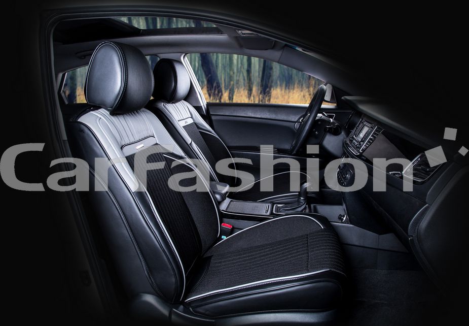 Накидки универсальные CarFashion Arcenal на передние сидения авто, цвет Серый/Черный. Артикул 21464
