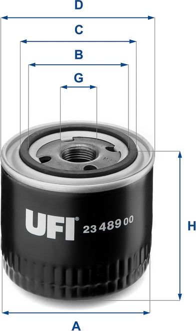Масляный фильтр UFI. Артикул 23.489.00
