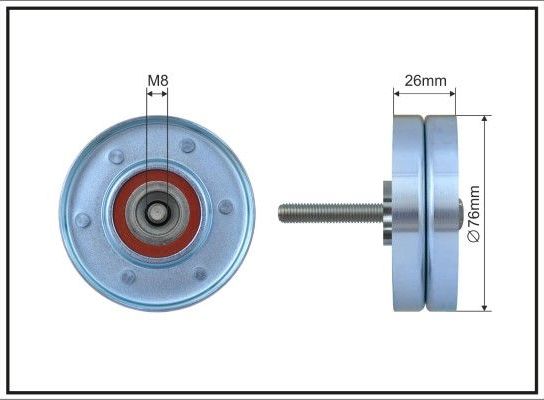 Направляющий (ведущий) ролик приводного поликлинового ремня Caffaro (Металл). Артикул 500293
