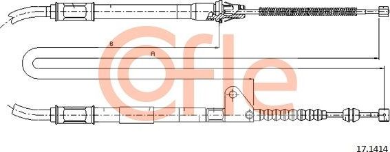 Трос ручника (тросик ручного тормоза) Cofle задний правый для Toyota Avensis I 1997-2003. Артикул 92.17.1414