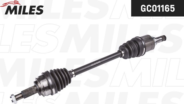 Полуось (привод в сборе, приводной вал) Miles передняя левая для Renault Kangoo II 2008-2026. Артикул GC01165