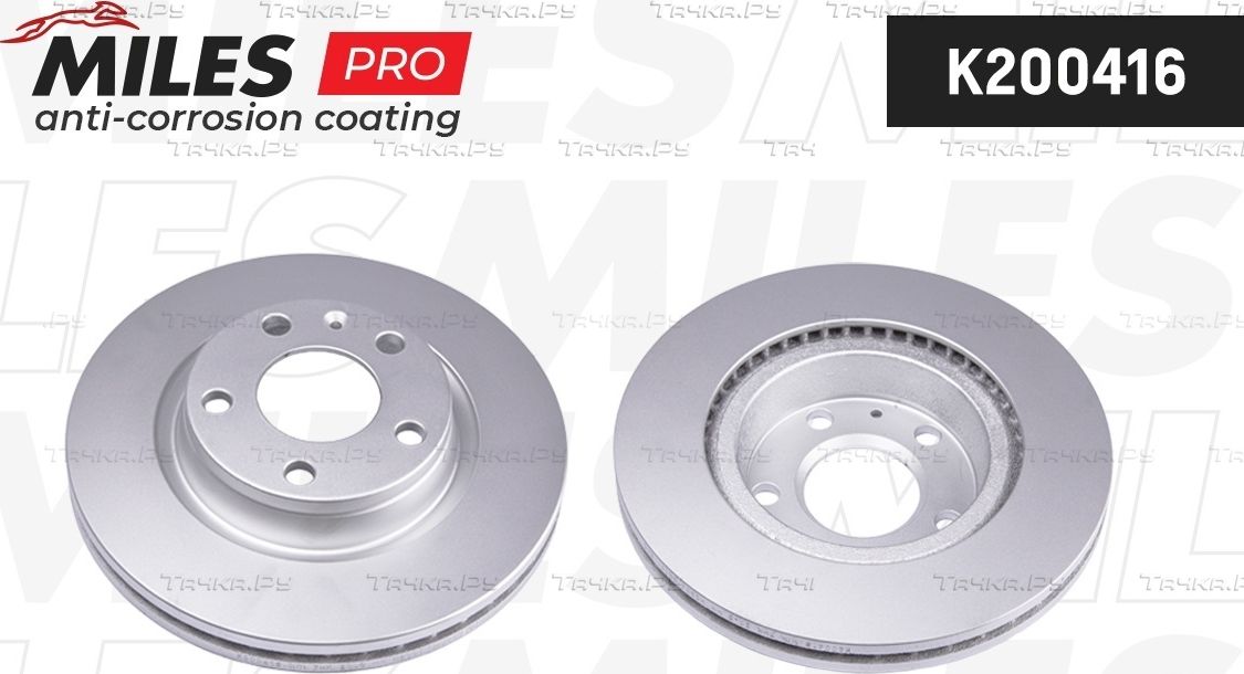 Тормозной диск Miles передний для Volkswagen Passat B5 1996-2005. Артикул K200416