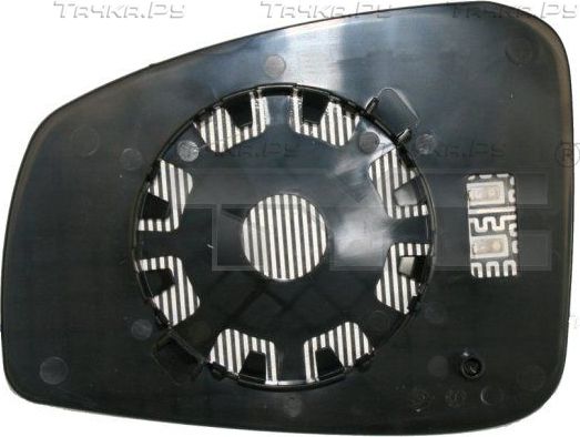 Зеркальное стекло бокового зеркала TYC правое для Renault Megane III 2008-2016. Артикул 328-0147-1