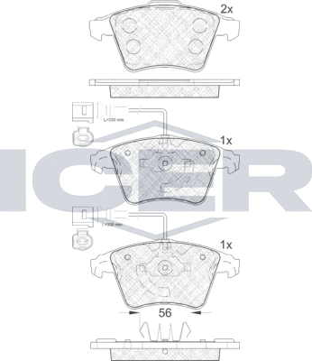 Тормозные колодки Icer. Артикул 181777