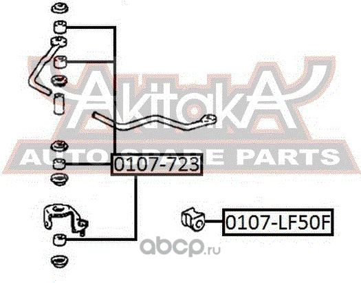 Втулка стабилизатора Asva. Артикул 0107-LF50F