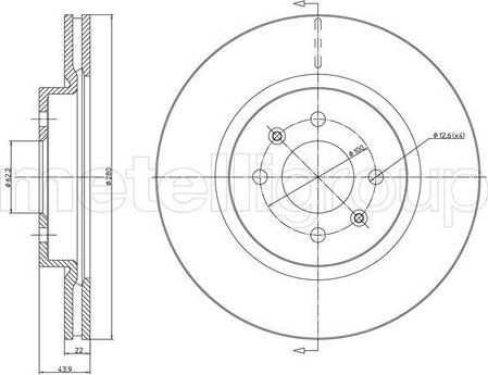 Тормозной диск Metelli. Артикул 23-1365C