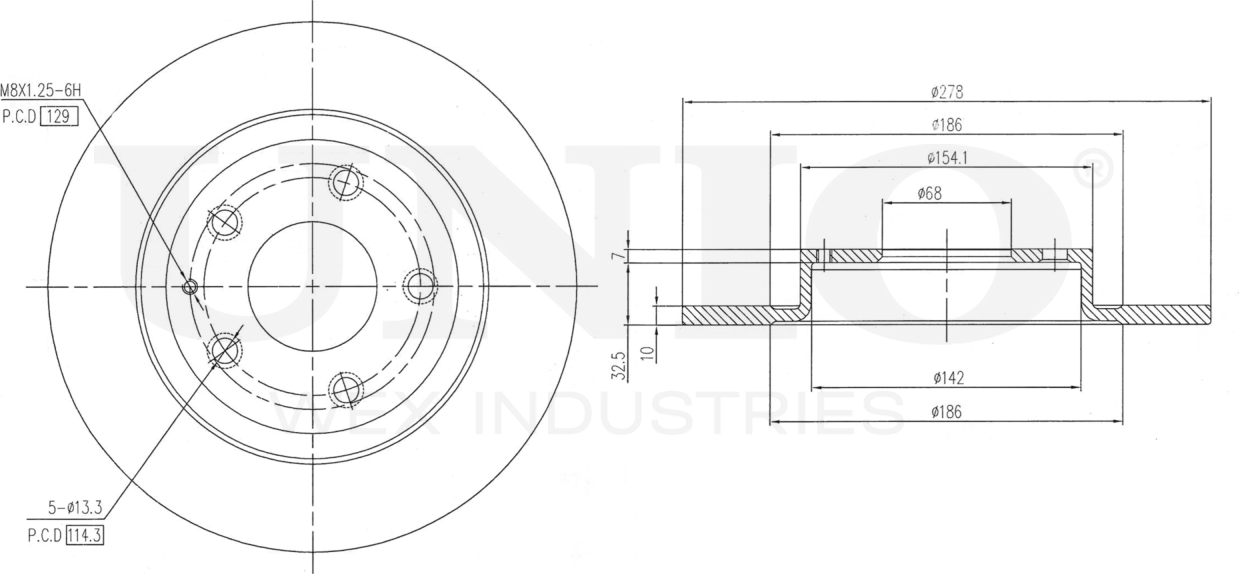 Диск тормозной (Unio). Артикул BRD-20194