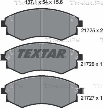 Тормозные колодки Textar передние для SsangYong Musso I 2003-2006. Артикул 2172502