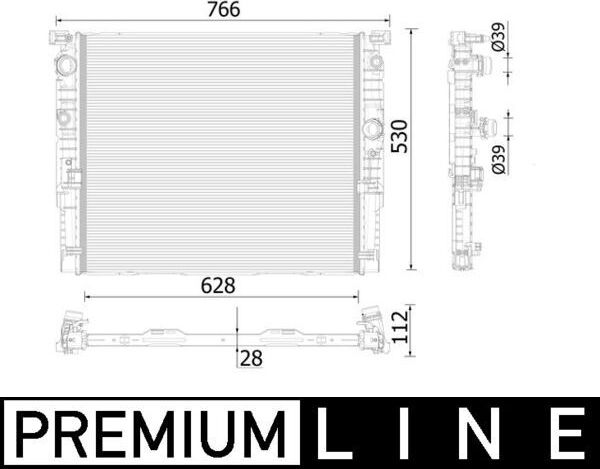 Радиатор охлаждения двигателя Mahle Premium для BMW 5 VII (G30/G31) 2017-2020. Артикул CR 937 000P
