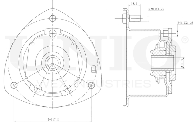 Опора амортизационной стойки (Unio). Артикул RMP-13034