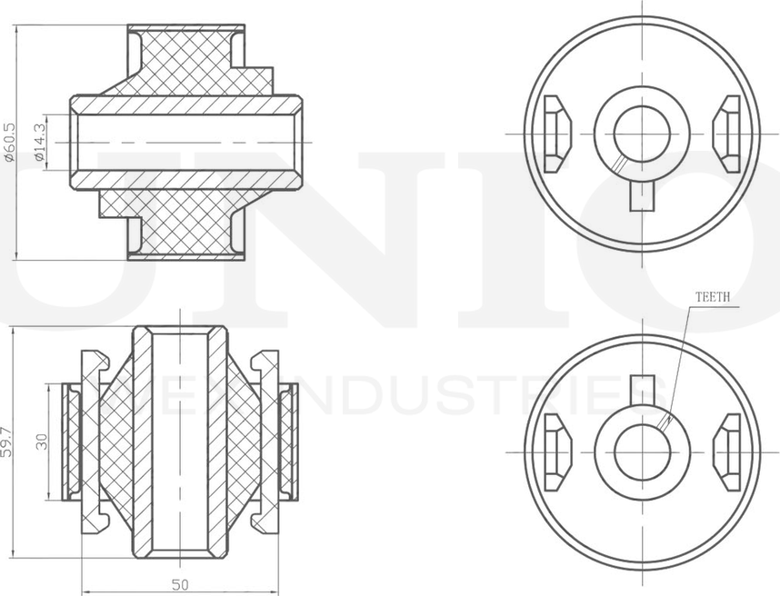 Сайлентблок рычага подвески (Unio). Артикул RMP-20253