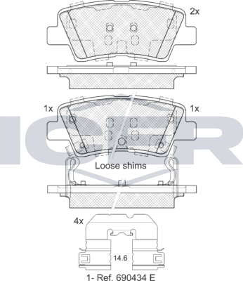 Тормозные колодки Icer. Артикул 182036-203