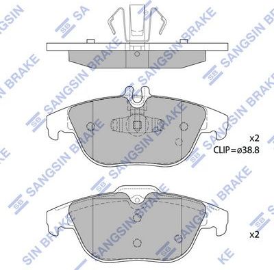Тормозные колодки Sangsin Hi-Q. Артикул SP1707