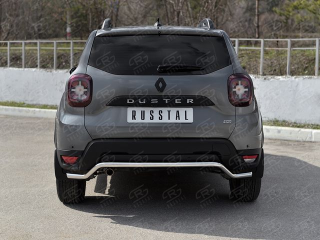 Защита RusStal заднего бампера d42 волна для Renault Duster II 2021-2026. Артикул RDZ-003809
