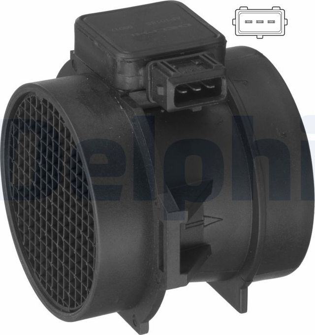 Датчик массового расхода воздуха (ДМРВ) Delphi для BMW 7 III (E38) 1995-2001. Артикул AF10185-12B1