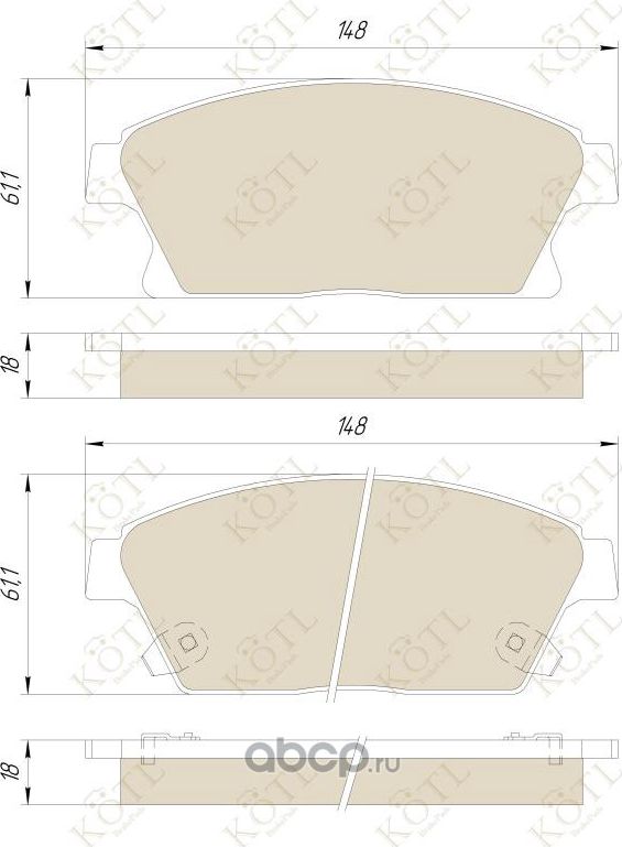 Колодки тормозные дисковые передние к-т CHEVROLET CRUZE/OPEL ASTRA J 16 10- (Kotl) Kotl. Артикул 1847kt