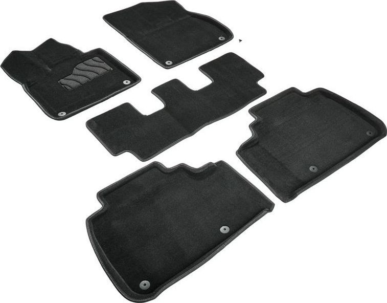 Коврики Seintex 3D ворсовые для салона Li Auto L7 2022-2026 ЧЕРНЫЕ. Артикул 99569